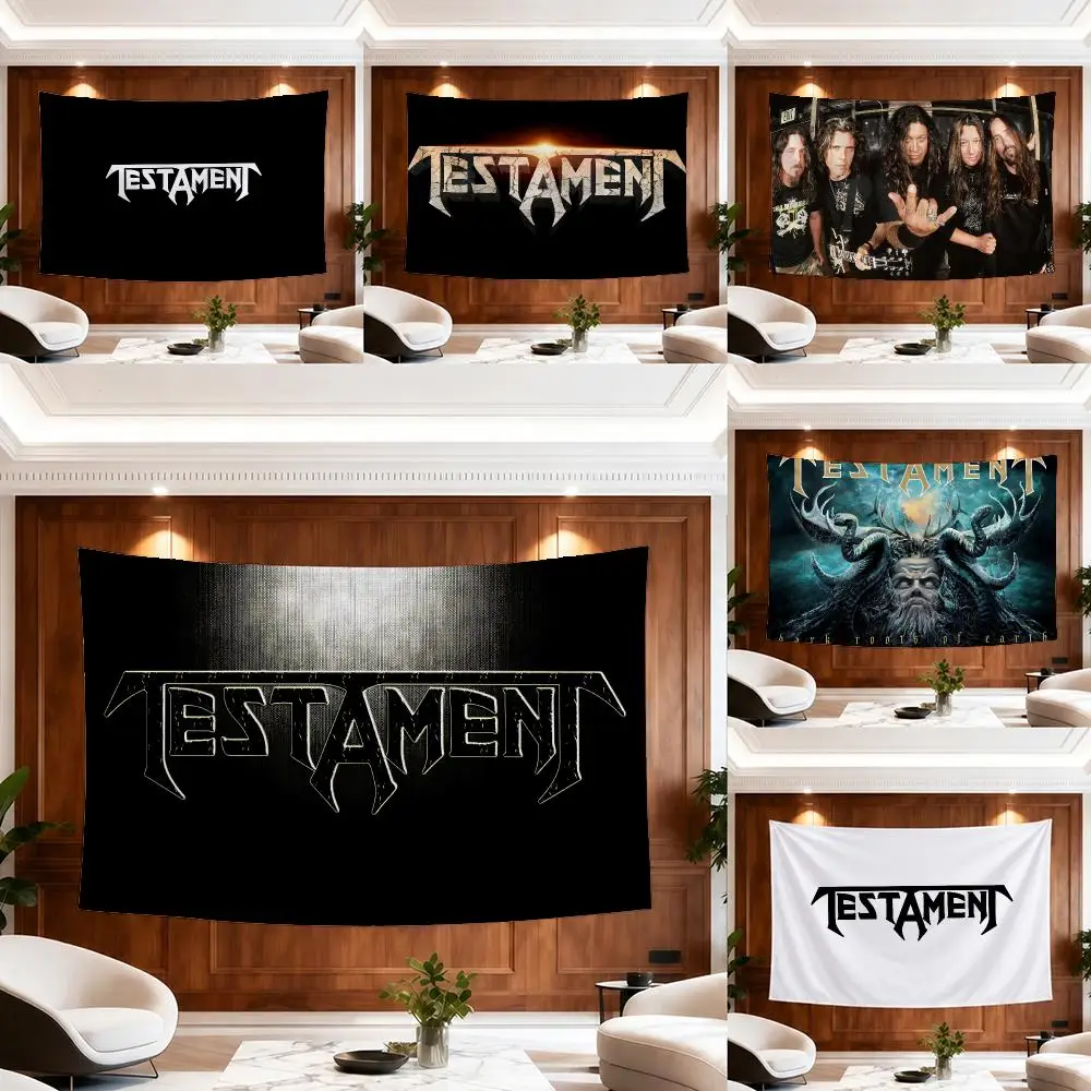 T-Testament Band Tapestry Custom Living Bedroom Party Dormitory Interior Wall Bohemian Decoration Attached Clip