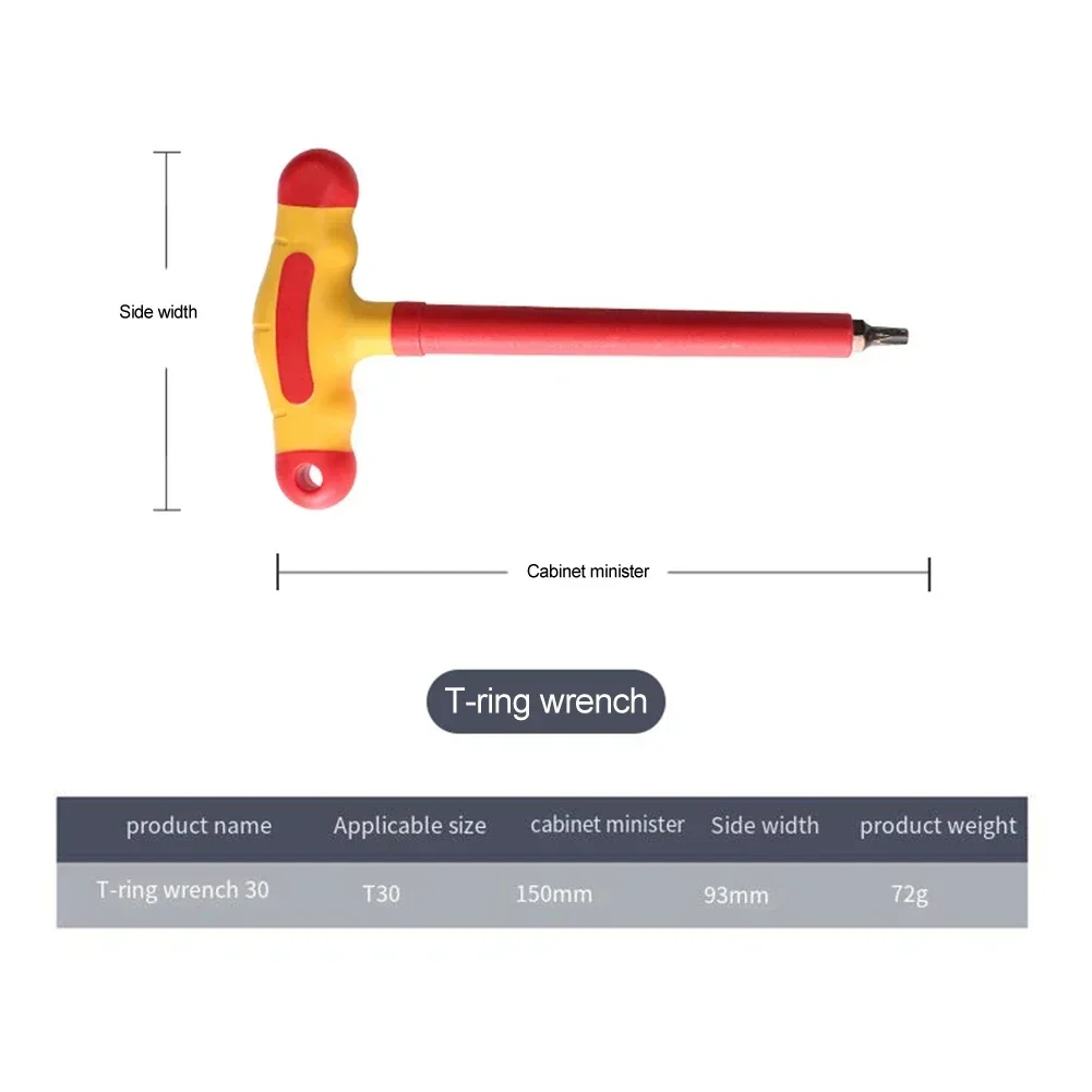 For Electrical Maintenance 1000V Hexagonal Wrench Alloy Forged Hex Wrench Integrated Insulation Pressure-resistant Safety Tool