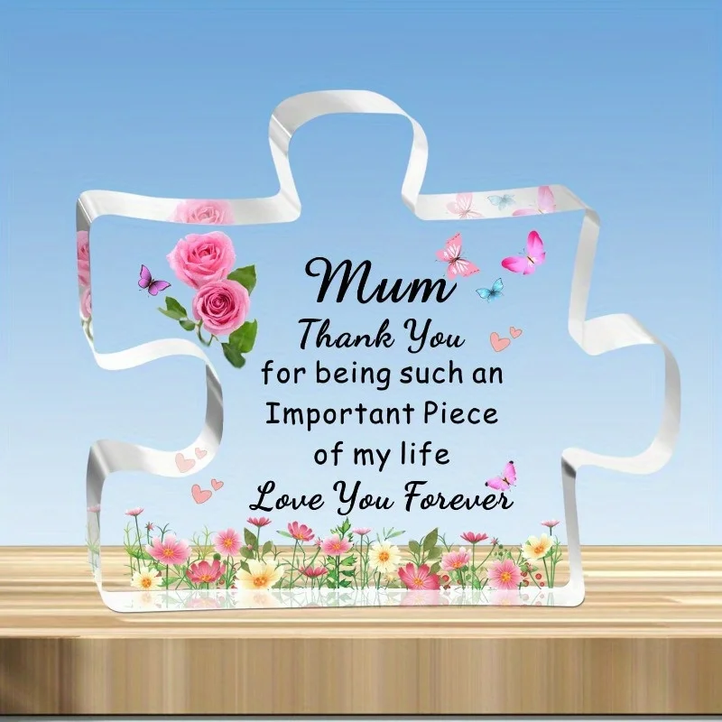 Gift for Mom from Daughter Son, Wooden Jigsaw Puzzle, Thank You for Being Part of My Life, Christmas Mother's Day Birthday Prese