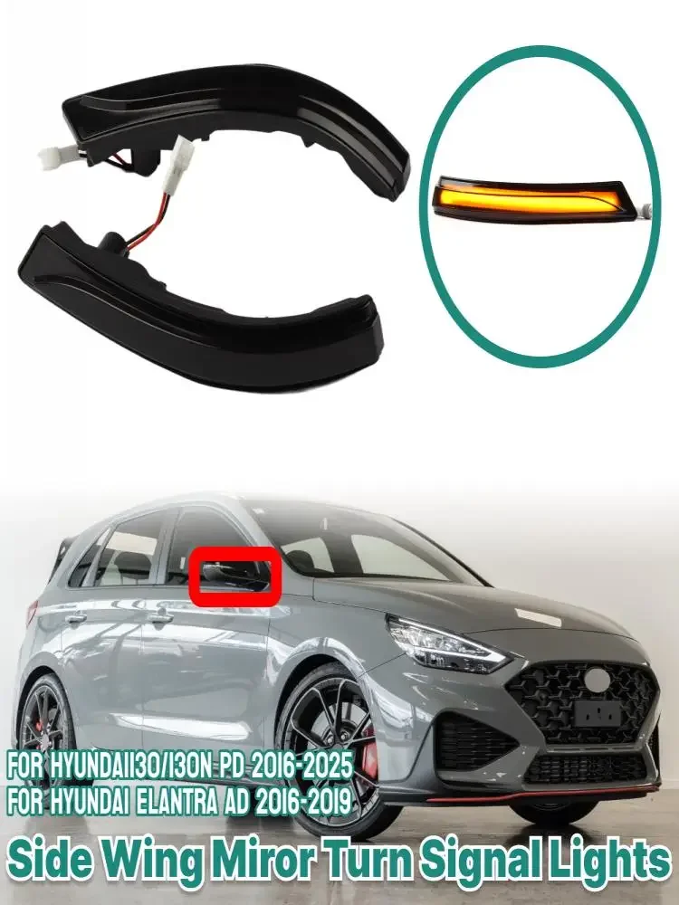 2 sztuki dynamicznych kierunkowskazów w lusterkach bocznych do Hyundai i30 / i30N PD 2016-2025 do Hyundai Elantra AD 2016-2022 — 2