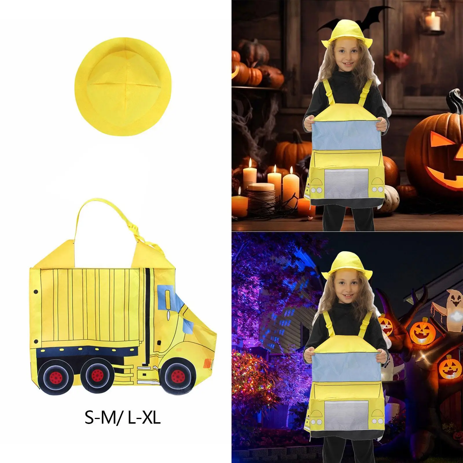 Halloween Dump Truck Costume with Construction Hat for Kindergarten Carnival