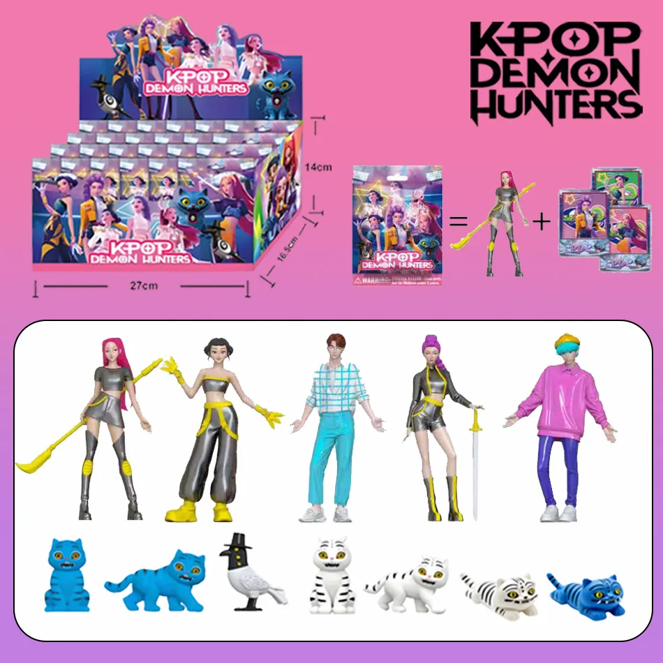 12pc blind box kpop Dem on Hunter Kawaii Girl Group Collectible Figures Plush Bag Toy Rumi Mira Zoey Jinu 2-4.5 Inch for Party