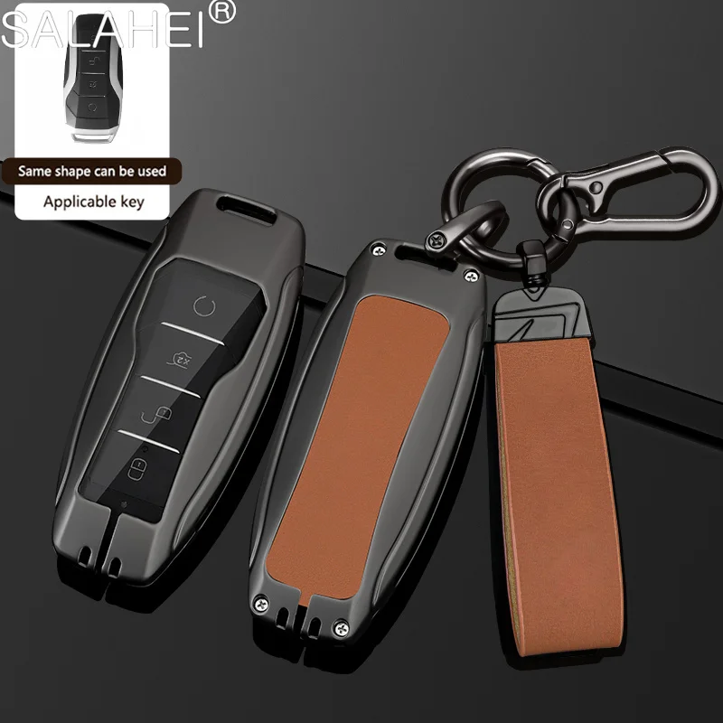 

Zinc Alloy Leather Car Key Cover Case Fob For BYD Second Song Tang Pro QIn Pro Generation Han Ev Dm PLUS MAX Yuan Atto 3 Dolphin