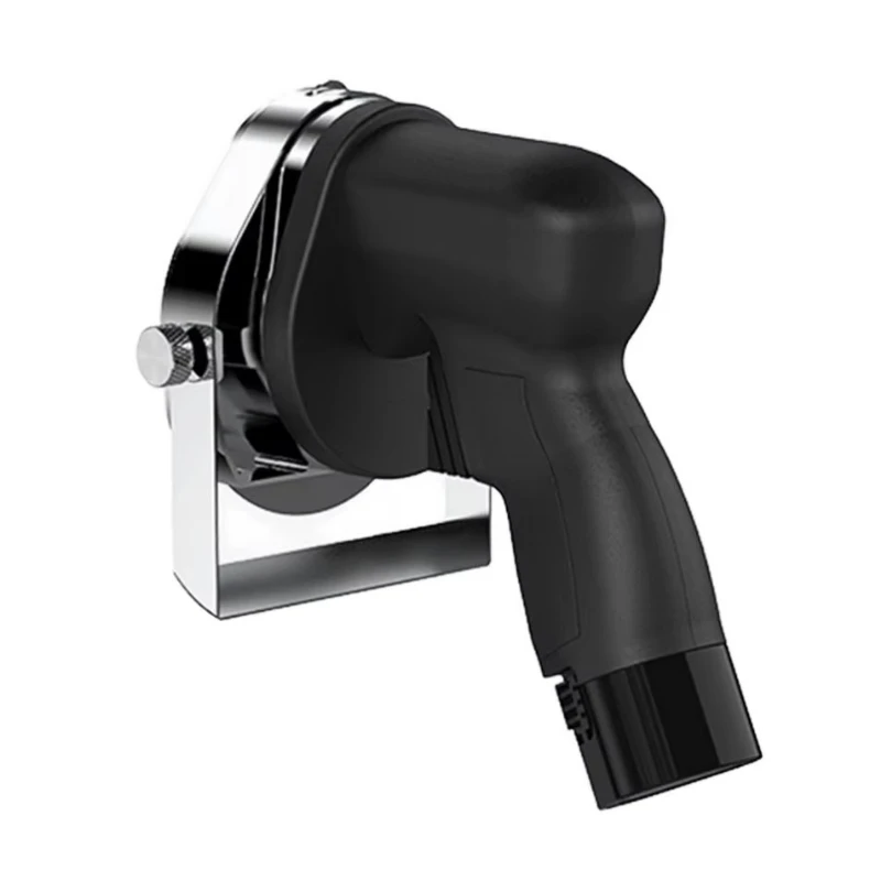 Black electric semi-automatic barbecue knife, stainless steel 4mm thickness