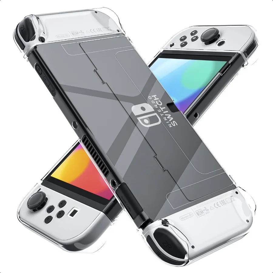 [إصدار Impd] حافظة شفافة قابلة للإرساء للتبديل OLED 2021 غطاء حماية لجهاز Switch OLED و Joy Con Controller قوي