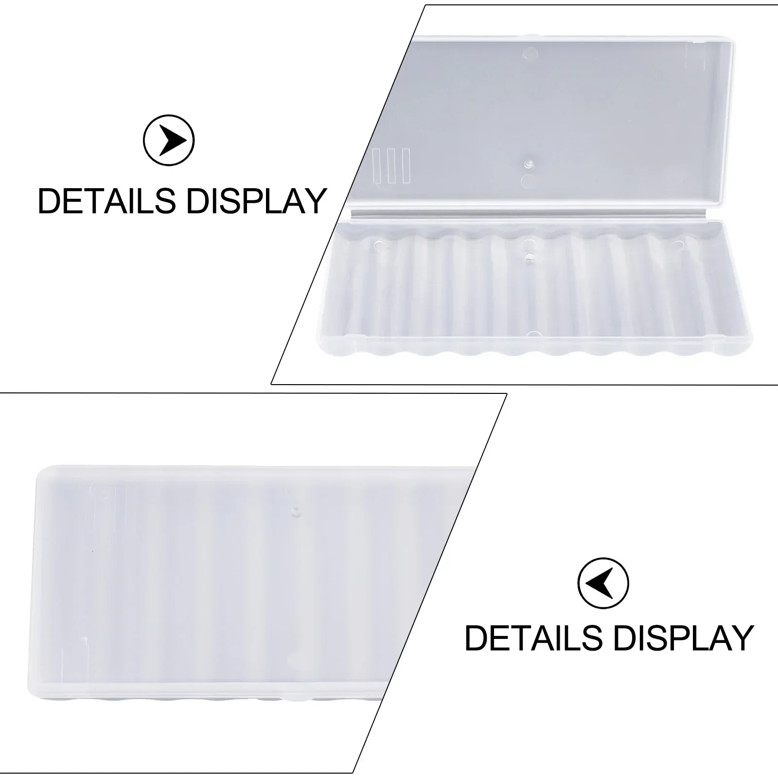 10 Pack No.7 Battery Storage Box 104x46x12mm Clear Plastic Battery Protection Box With Container Holder Batteries Accessories