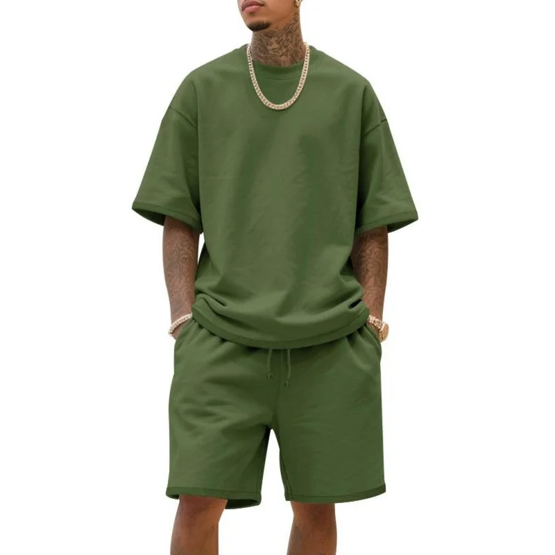 

Men's Heavyweight Loop Set Fashionable Four-Season Unbranded Clothing Set Cross-Border Menswear