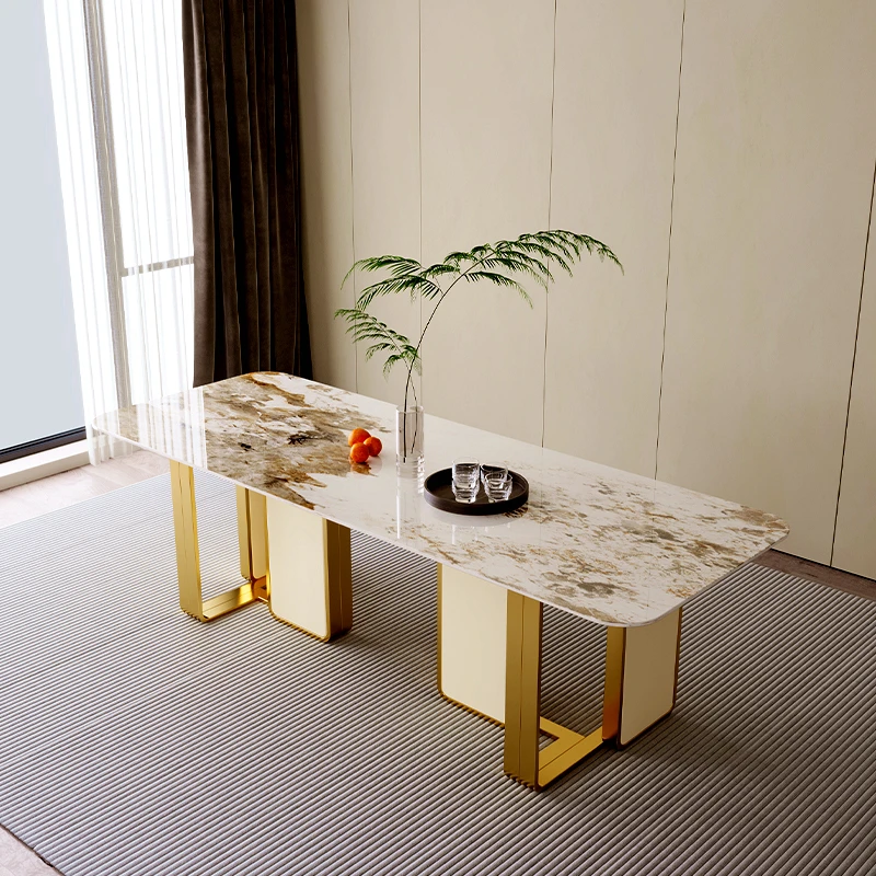 

Stainless steel dining table legs bracket marble wrought iron base support frame rock slab tea table long table feet dining