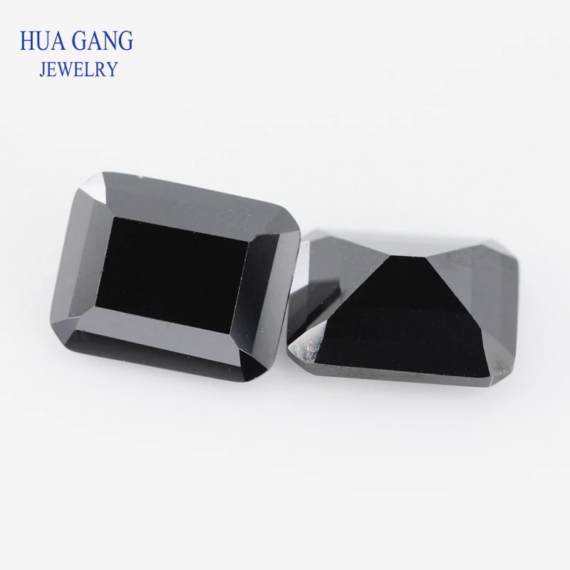 Preto Natural Spinel Loose Gemstone, Forma Octangle, DIY Fazer Jóias, Tamanho 5x7mm ~ 10x14mm