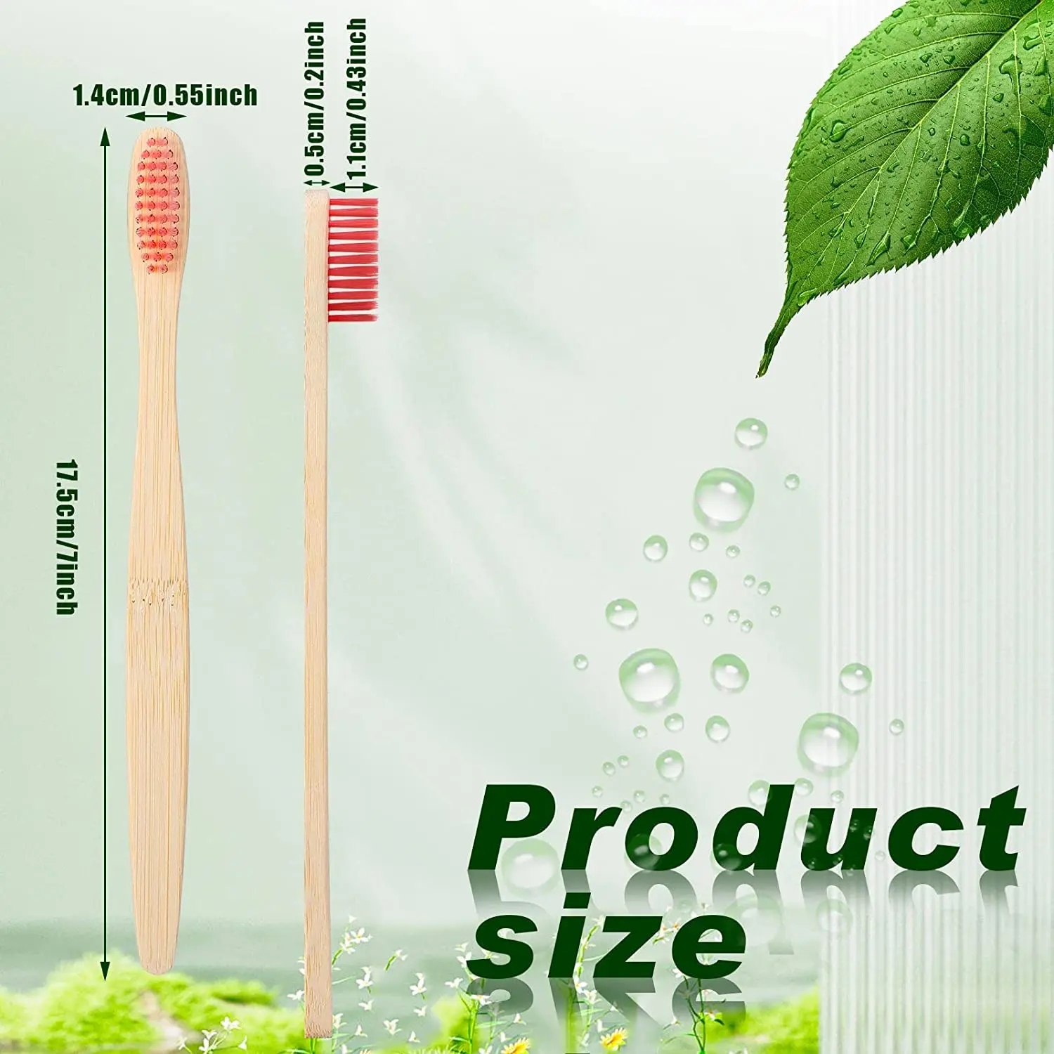 100Pcs Customisable Logo Soft Bristle Bamboo Toothbrush Eco Friendly Wood Tooth Brushes Traveling Teeth Care Tools for Adults