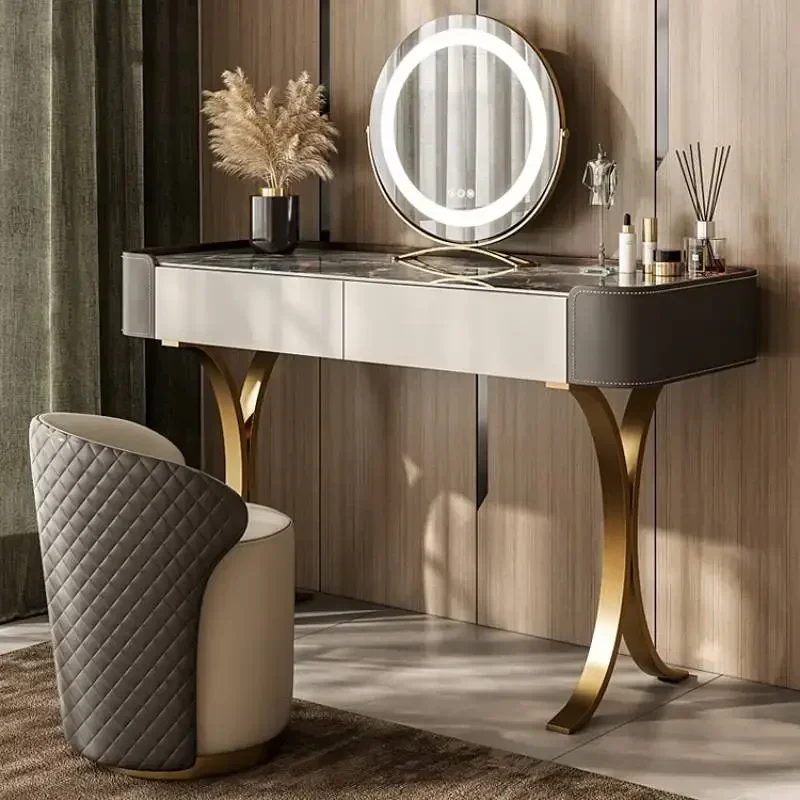 

Bedroom Organizer Dresser Luxury Metal Stainless Storage Drawer Makeup Dressers Sets Mirrors Large Comoda Pra Quarto Accessories