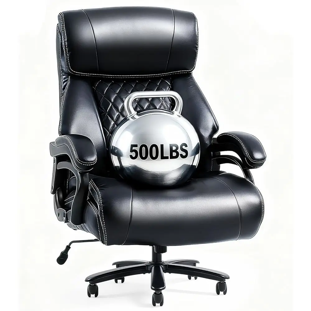 

Большое и высокое офисное кресло 500 фунтов с подлокотниками, офисное кресло с высокой спинкой для тяжелых людей, широкое кресло больших размеров с надувной регулировкой