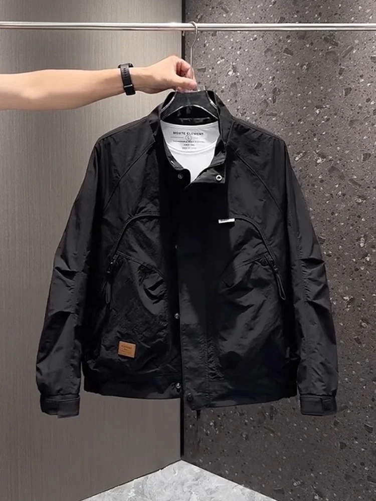 

Высококачественная мужская рабочая куртка с воротником-стойкой, ветрозащитная, для активного отдыха, деловая, повседневная, осенне-зимняя, всесезонная