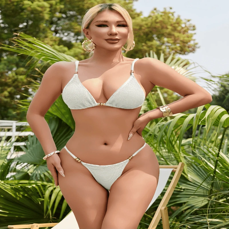 

Женский раздельный купальник-бикини, без спинки, подходит как для небольшой, так и для большой груди, для пляжного отдыха, в стиле трехчастного костюма.