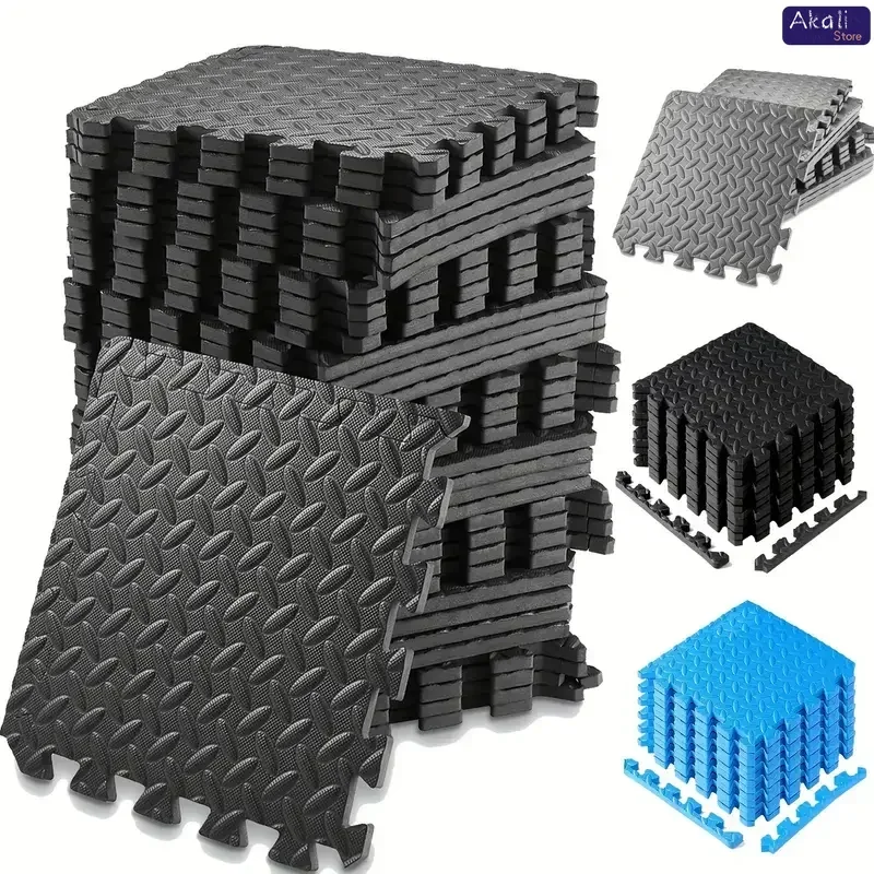 

EVA Interlocking Foam Floor Tiles 30x30cm Non-Slip Gym Mat Puzzle Flooring for Home Workout Yoga Equipment Protection 4/16Pcs