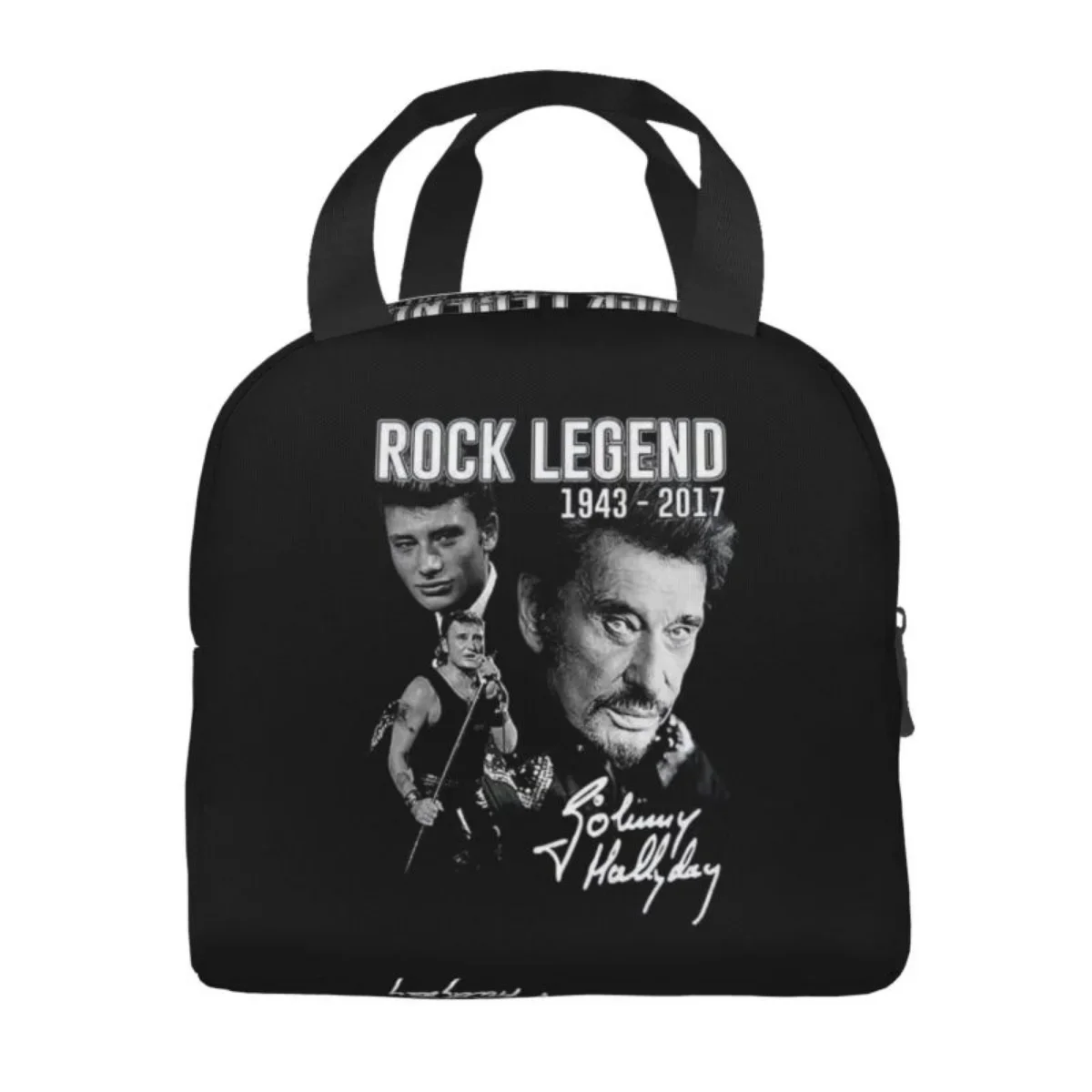 Johnny Hallyday Insulated Lunch Bag for Women Leakproof France Rock Singer Thermal Cooler Bento Box Office Work School