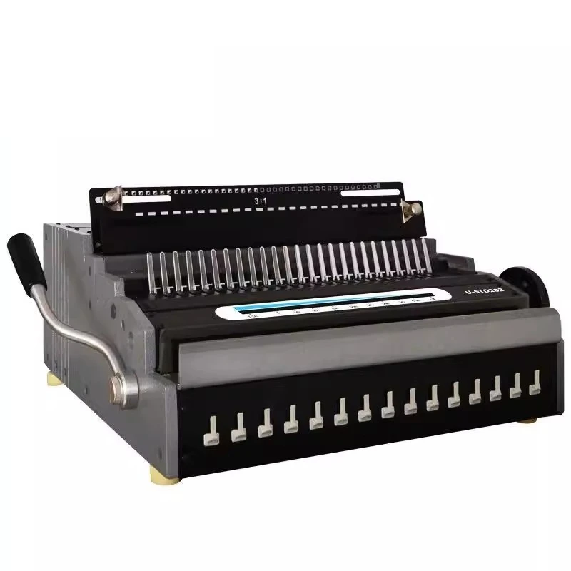 U-ST202 حلقة الحديد وحلقة مطاطية لقط الشريط ثلاثة في واحد آلة التثقيب والتجليد الكهربائية ملف العقد العطاء