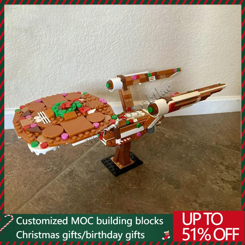 

Новый 458 шт. на заказ MOc Рождественская серия Gingerprise NCc 1701 модель строительные блоки Dly детский сборочный набор игрушек праздничные подарки