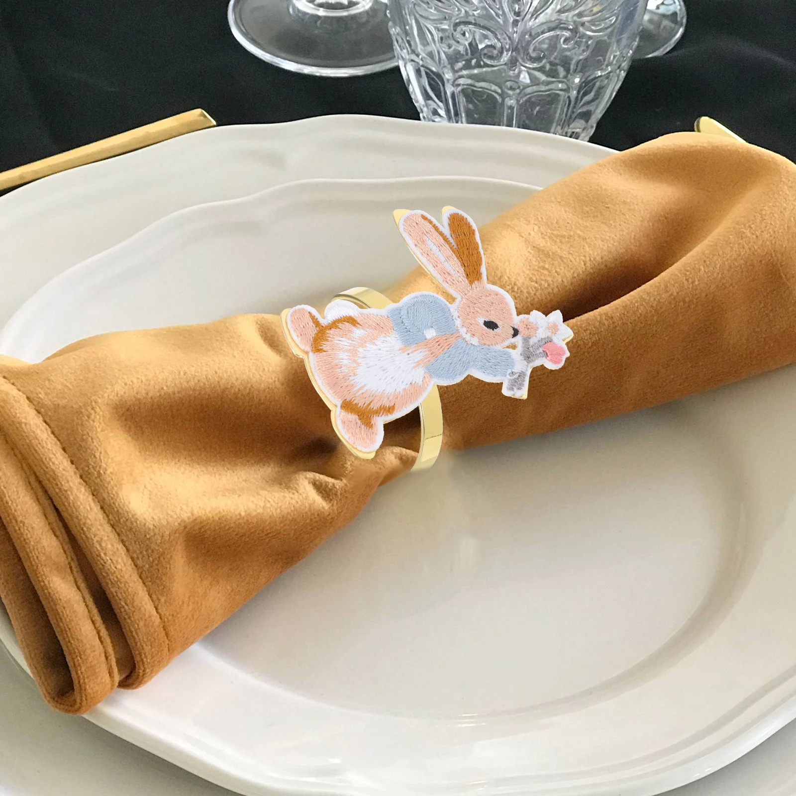 

6 Pcs Napkin Buckle Banquet Holders Napkins Rings Festival Alloy for Tables Easter