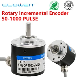 Photoelectric Incremental Rotary Encoder 38S6G5-B-G24N 50/100/200/360/400/500/600PPR AB 2 Phase DC8-24V NPN PNP Optical Encoder