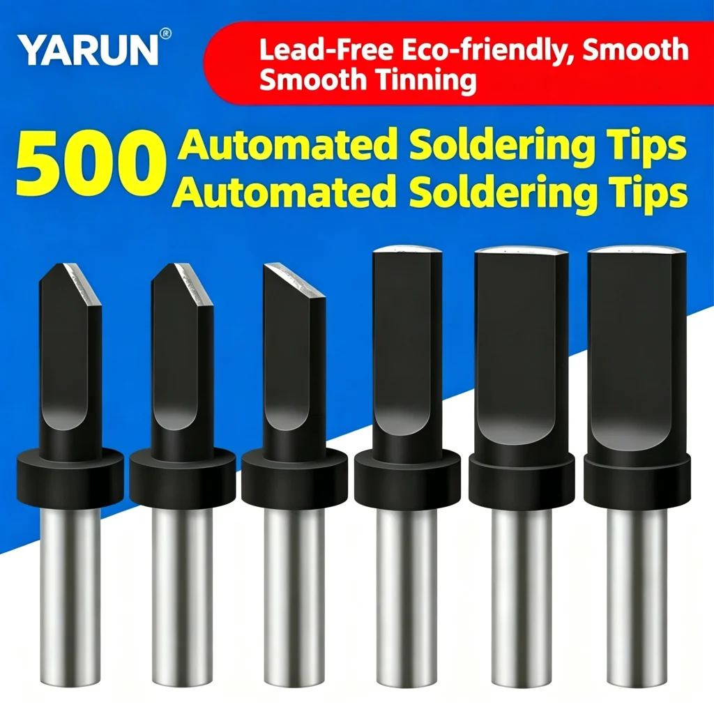 Yarun 500 Series Automatic Soldering Iron Head USB DC Head Lead-Free Solder Nozzle Data Cable Welding Machine
