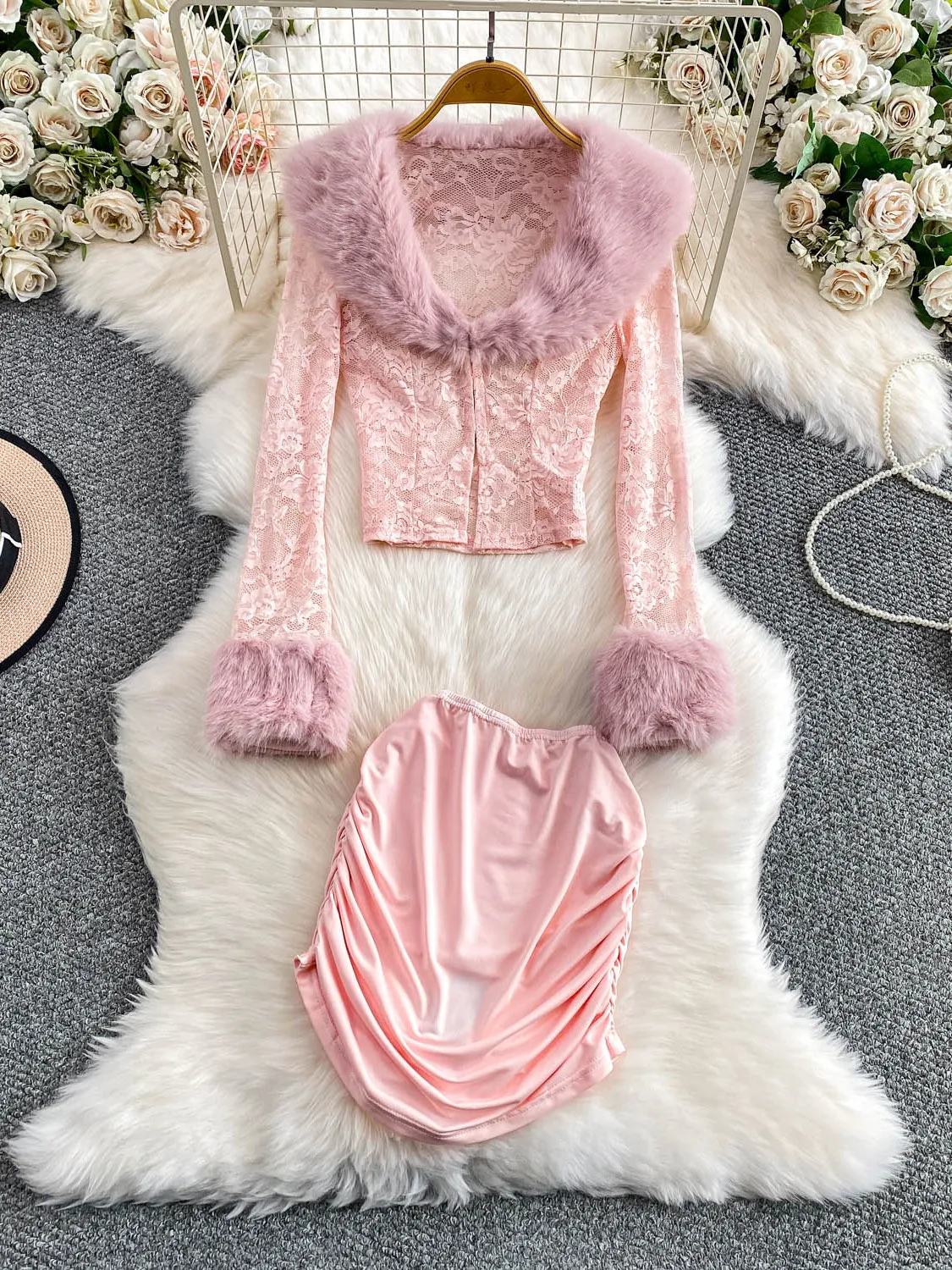 

Sweet Young Gentle Sle V-Ne кружевная лоскутная юбка irt и ort комплект из двух предметов для девочек-подростков повседневный ансамбль Faion