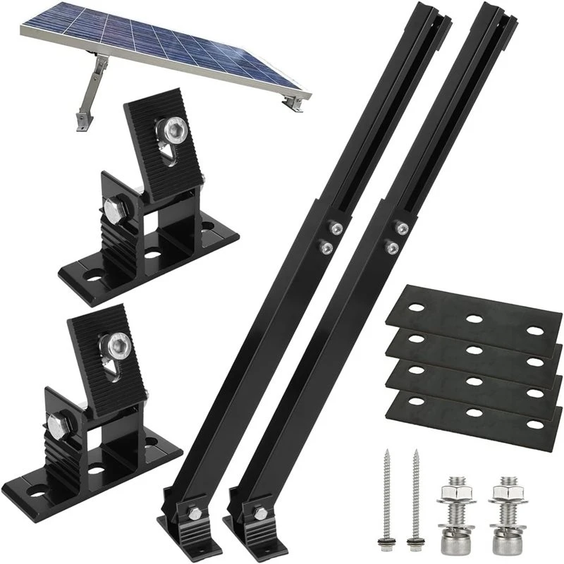 ABRN-For Flat Surface Solar Panel Mount Adjustable Tilt Brackets Aluminum Alloy For Roof RV Boat Off-Grid(Mount Only)