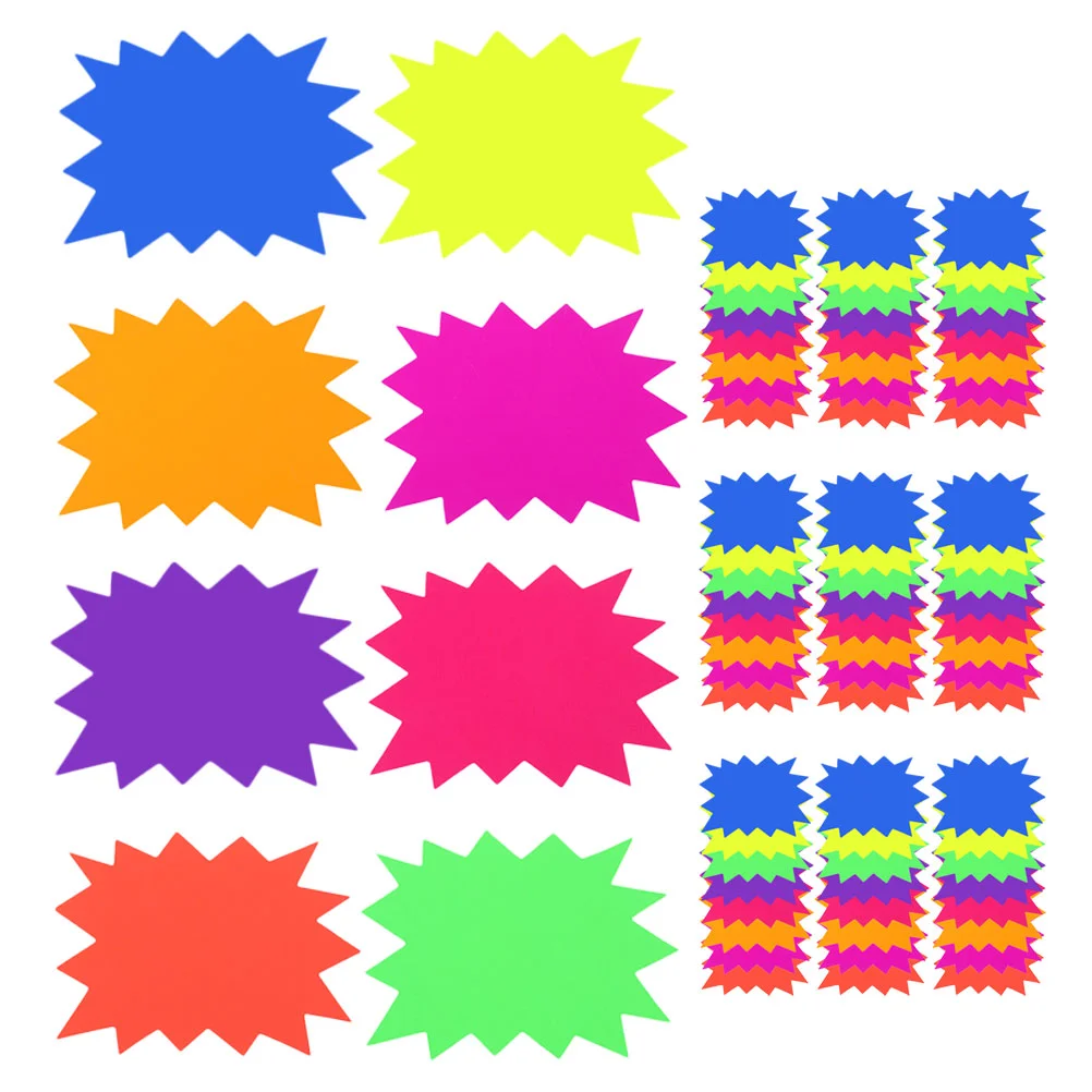 80 Pcs Fluorescent Paper Price Tag Label for Commerce Garage Sales Pricing Sign Stickers Goods Retail