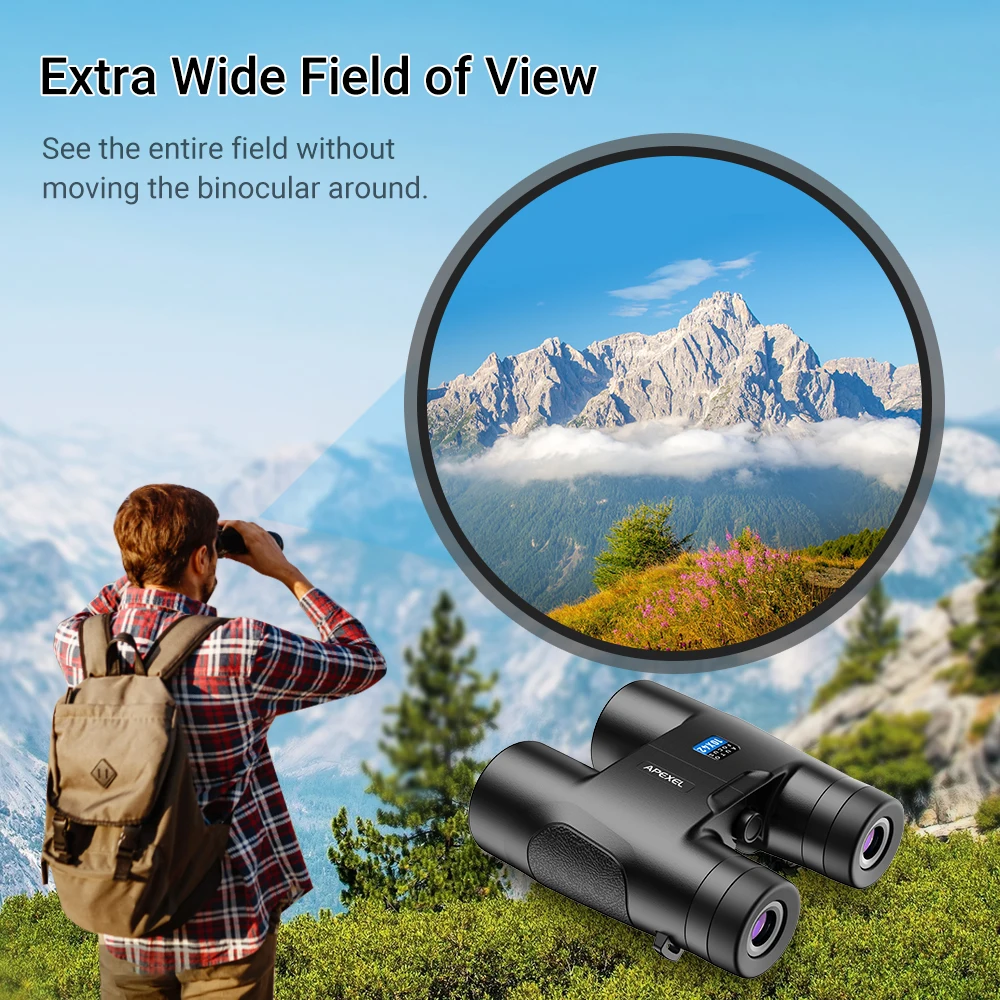 APEXEL 10x42 Fixed Focus Binoculars Powerful Autofocus Telescope Durable Roof Prism For Outdoor Sports Hunting Camping Tourism