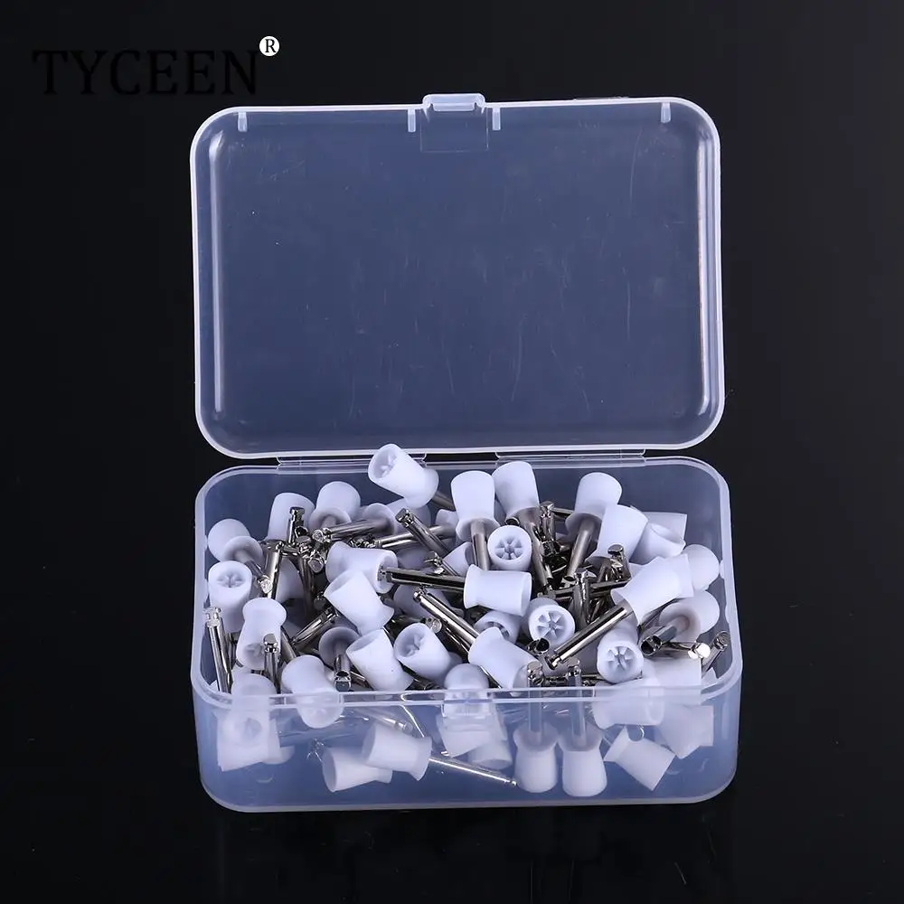 100pcs/box Dental Polishing Cup Latch Type Rubber Tooth Polish Polishing Brush Prophy Cup for Low Speed Handpiece Oral hygiene