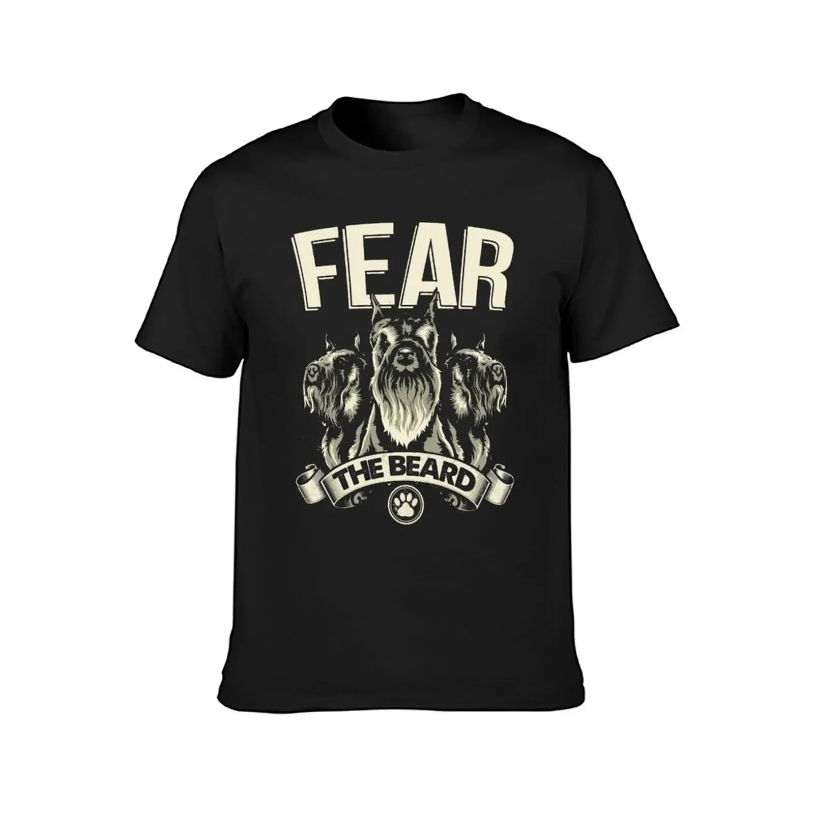 Funny Miniature Schnauzer Fear The Beard T-Shirt vintage t shirts man clothes summer top sweat shirts, men