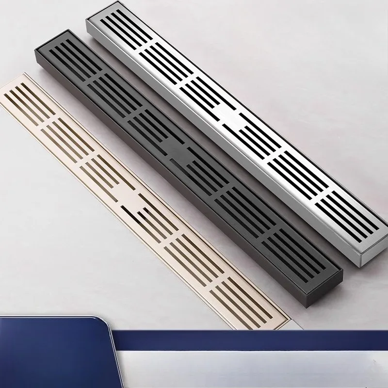 Very Narrow Strip Floor Drain 304 Stainless Steel Minimalist Linear Bathroom Shower Room Toilet Extended Long Displacement