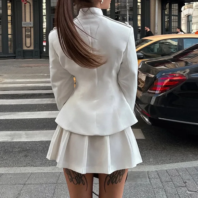 Spot 2026 Cross-border News European and American Women's Clothing Solid Color Temperament Commuter Small Blazer Long Sleeve