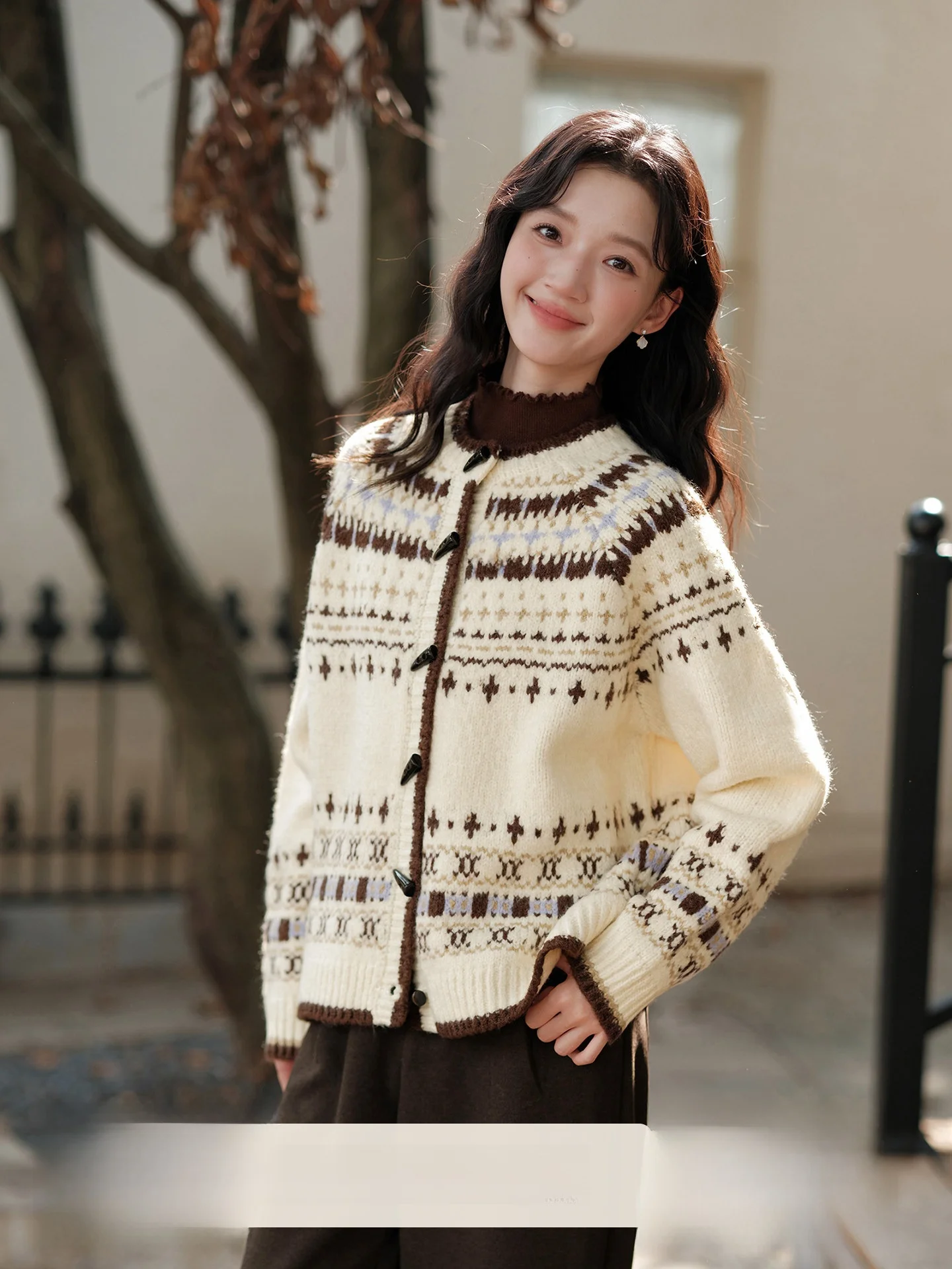 

Wooden Easy Advanced Island Sle вязаный открытый кардиган женский свободный ленивый свитер пальто винтажное пушистое длинное свекло