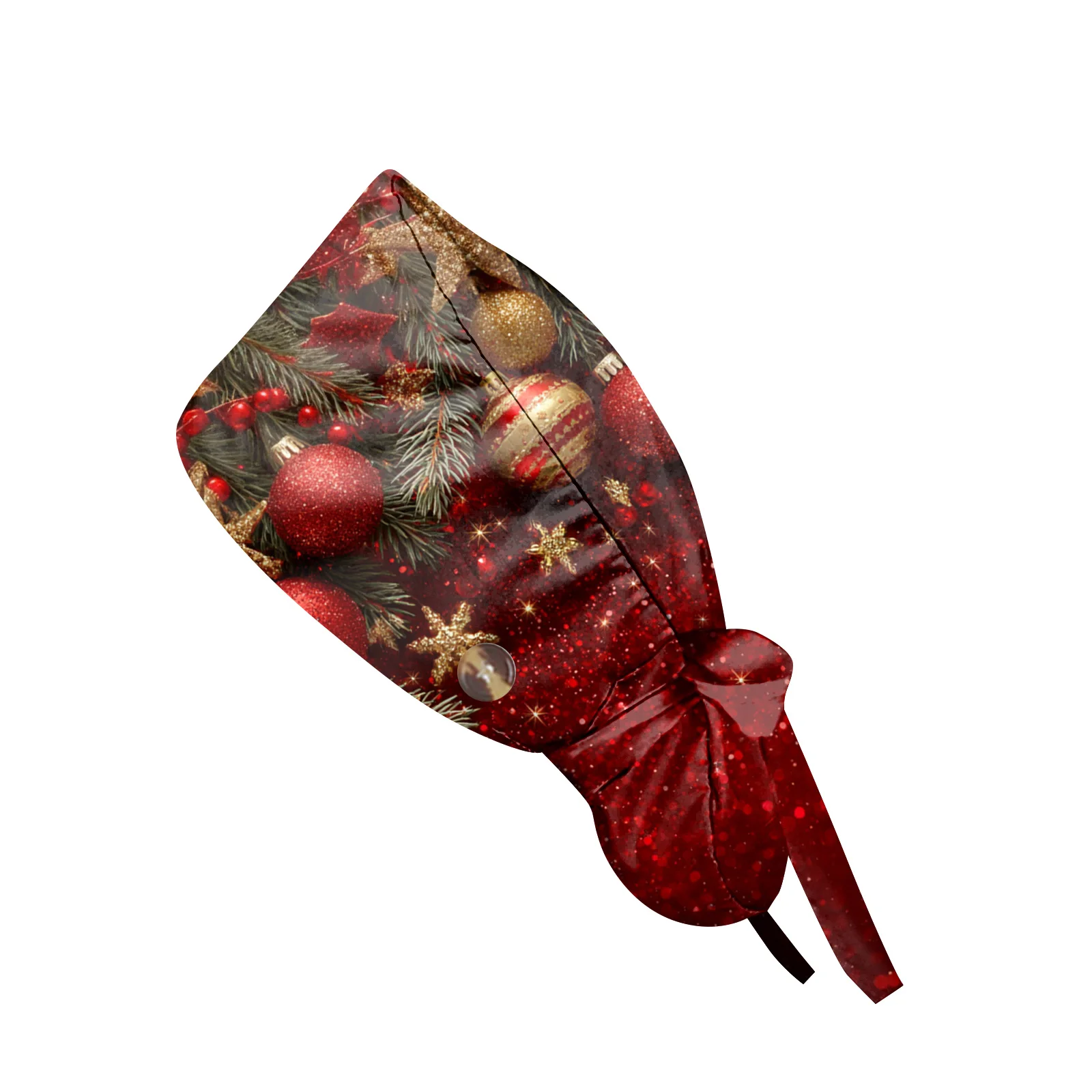 Casquettes Baotou de pharmacie chirurgicale imprimées avec éléments de noël, médecins de clinique pour animaux de compagnie, chapeau de soins pour infirmière chirurgicale, casquette de travail polyvalente