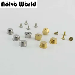 4-10-50pcs 100% stainless steel 12.1X9.5X7.2mm Gold/Silver Finish Repair bags purse base feet rivets studs