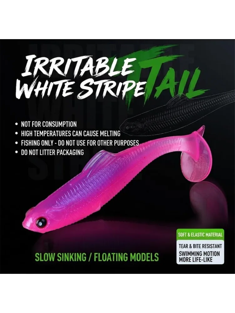 Przynęty typu T-Tail Soft Swimbait na okonia, crappie i sandacza, prążkowane przynęty typu worm do ultralekkiego, precyzyjnego łowienia w wodach słodkich. — 2