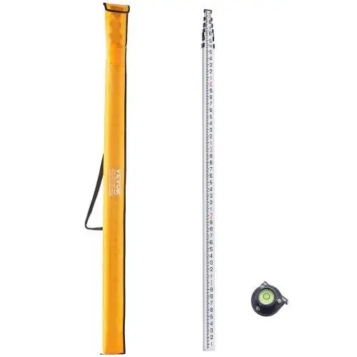 Telescopic Measuring Rod 25ft - 6 Sections, Gradation 1/10ft, Includes Carry Bag