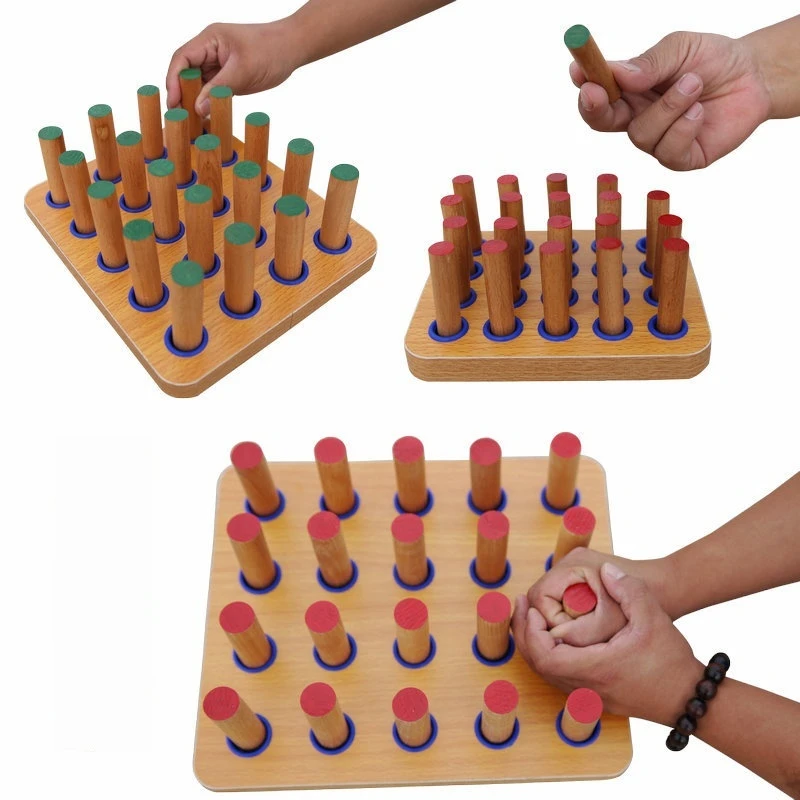 

Pegboard For Finger Exercise Hand Rehabilitation Wood Pegboard Hand Eye Coordination Training Hand Exercise Board For Fine Motor