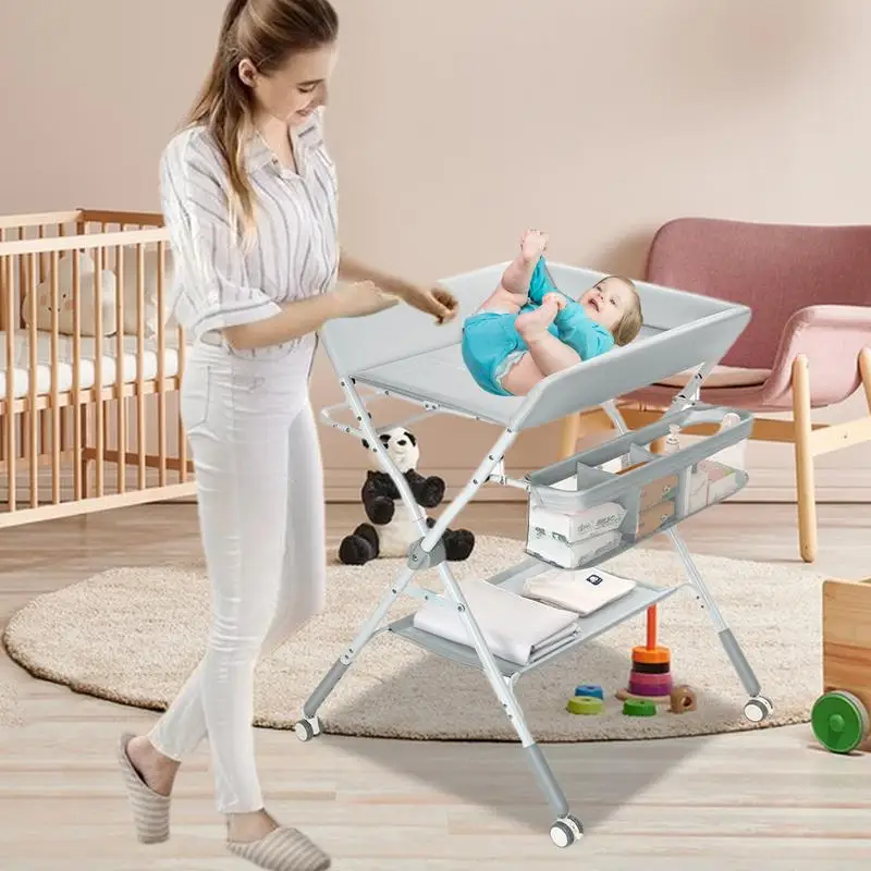 Diaper Changing Station Portable Diaper Changing Table With Adjustable Height Toddler 0-6 Months Nursery Bathroom Large