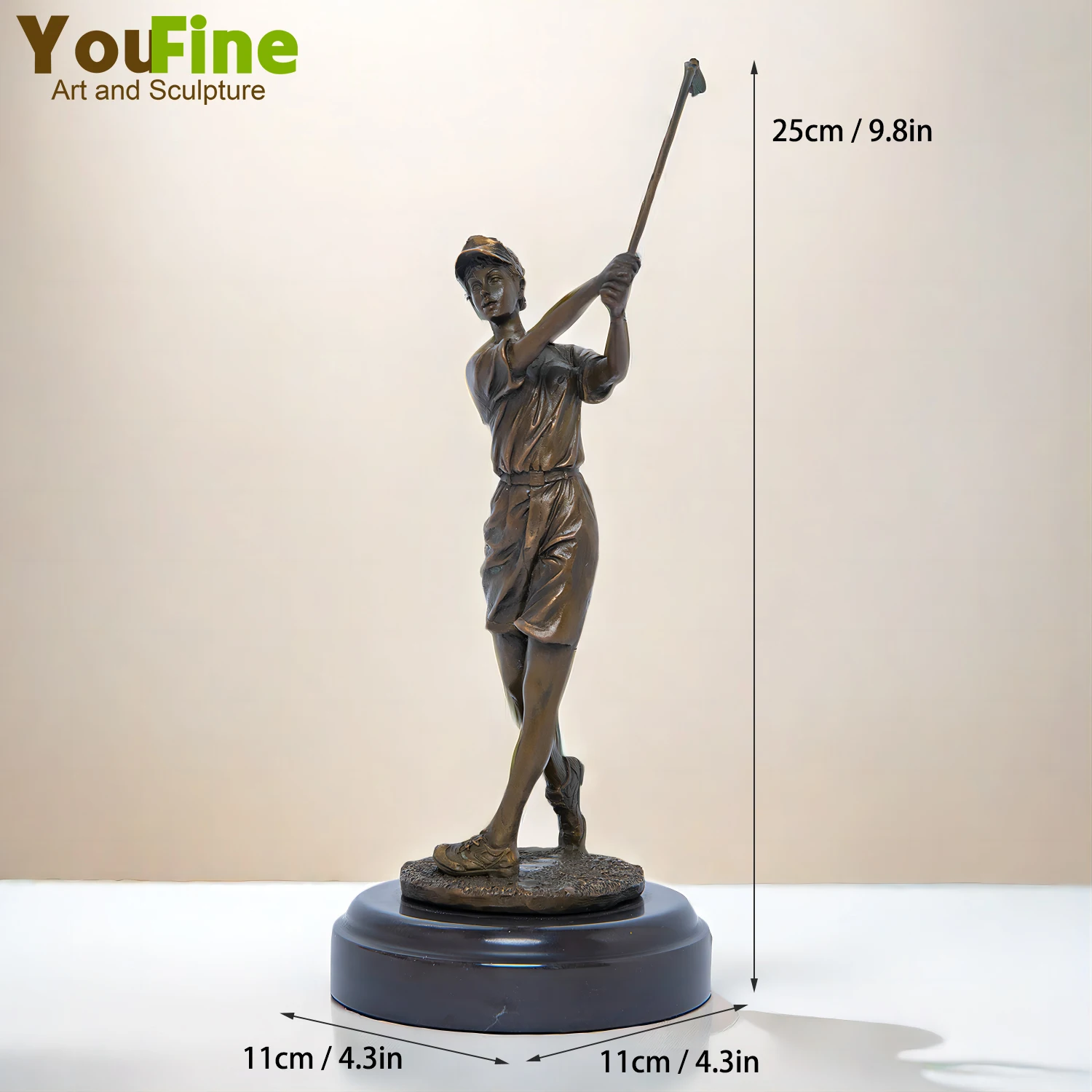 Bronze Golfer Woman Sculpture Bronze Golf Statue Playing Golf Statues And Sculptures For Home Decor Ornament Gift Art Craft