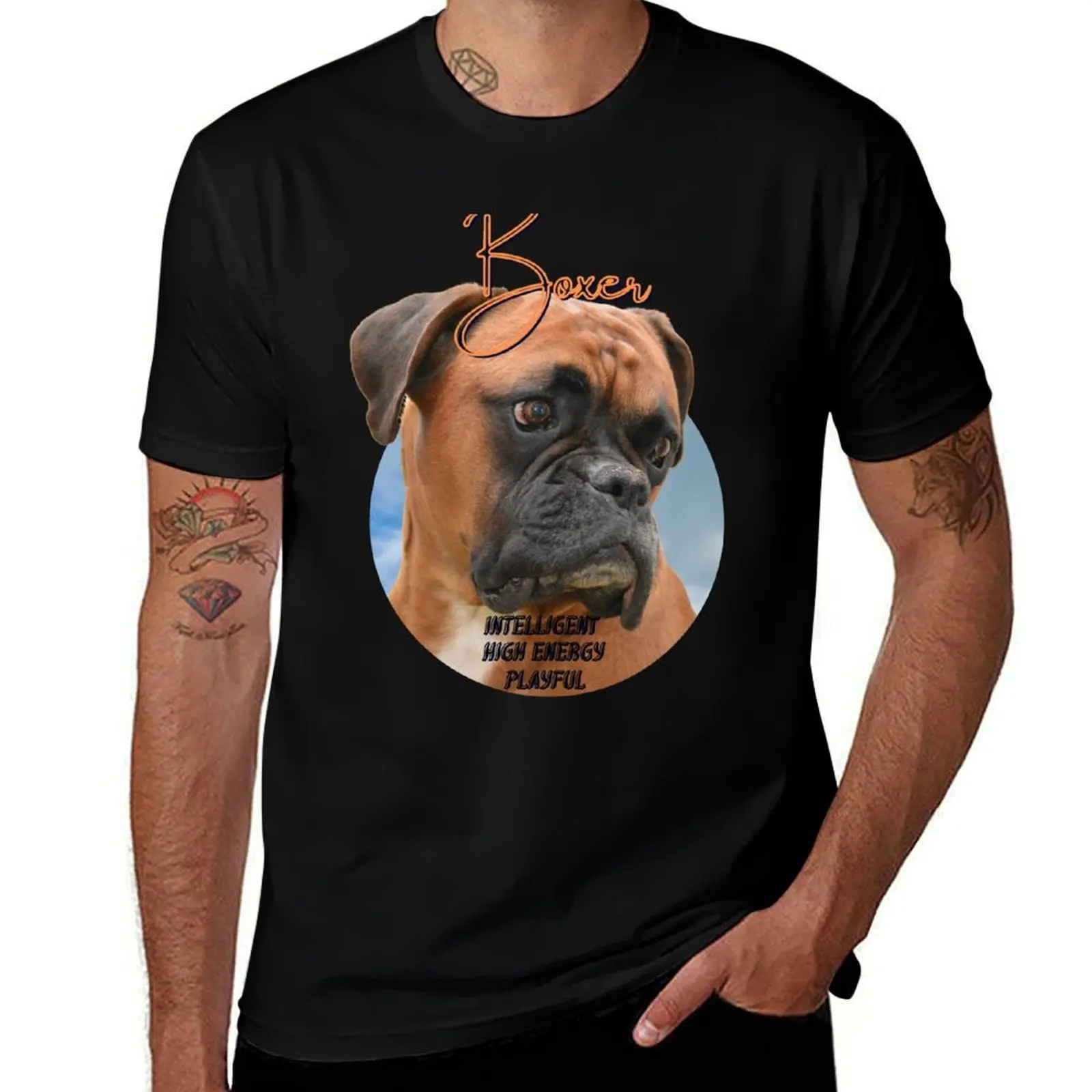 

Boxer Dog Design for Lovers of the Breed T-Shirt anime t shirts oversize black cotton t-shirt plain for man package T-Shirt