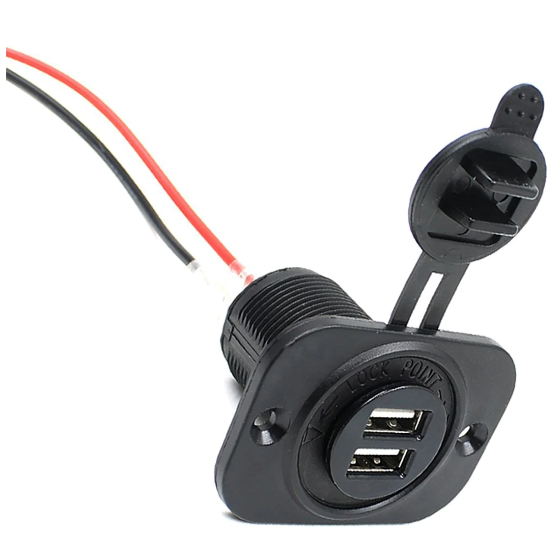 Car lighter Socket Dual USB adapter 12V plug for mobile phone GPS Tablet