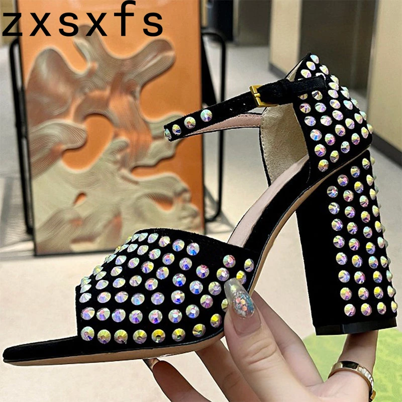 

Popular Rhinestone Super High Heels Women Pumps Sexy Peep Toe Party Shoes Slip On Sandals Green Blingbling Glitter Shoes Woman