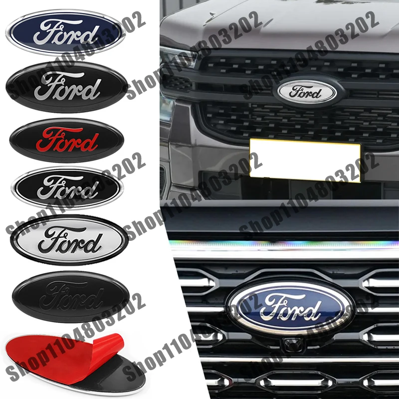 لفورد فوكس فييستا رينجر مونديو موستانج شارة السيارة الجبهة مصبغة الخلفية الجذع هود غطاء شعار ديكور غطاء شعار اكسسوارات السيارات #4