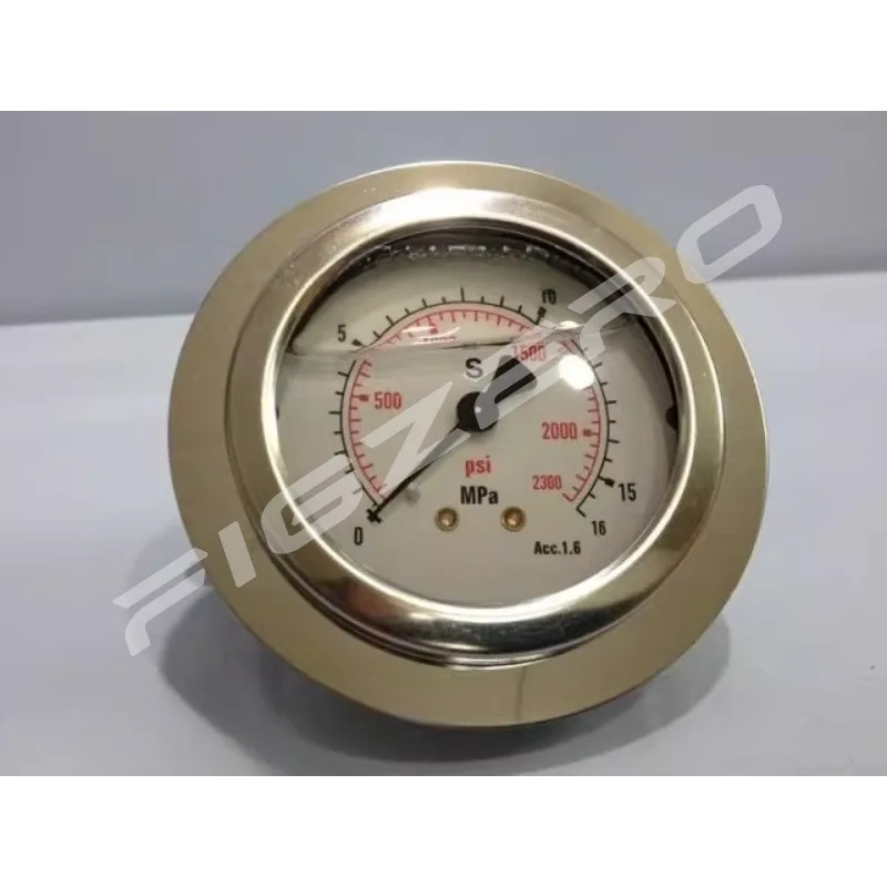 Injection Molding Machine Parts Back Shock-Resistant Pressure Gauge 0-16MPa Panel Mount for Haitian