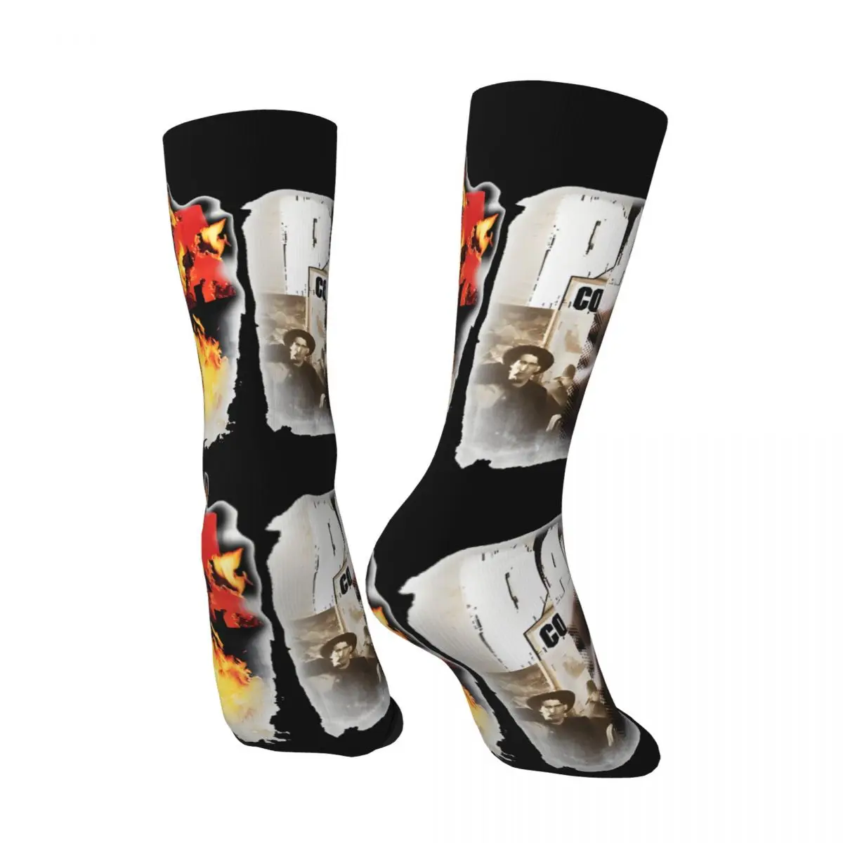 Crazy compression Official Collage Sock for Men Vintage Pantera Quality Pattern Crew Sock Novelty