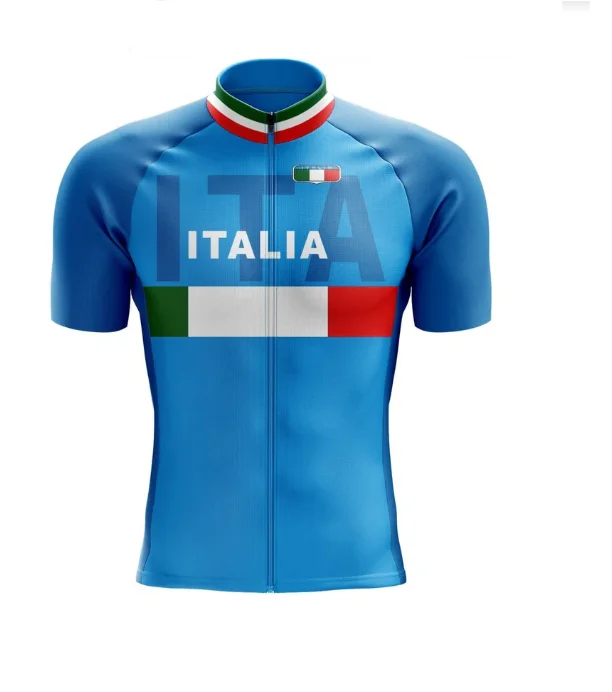 LASER CUT ITALIA NATIONAL Team Blue SHORT SLEEVE CYCLING JERSEY SUMMER CYCLING WEAR ROPA CICLISMO+BIB SHORTS