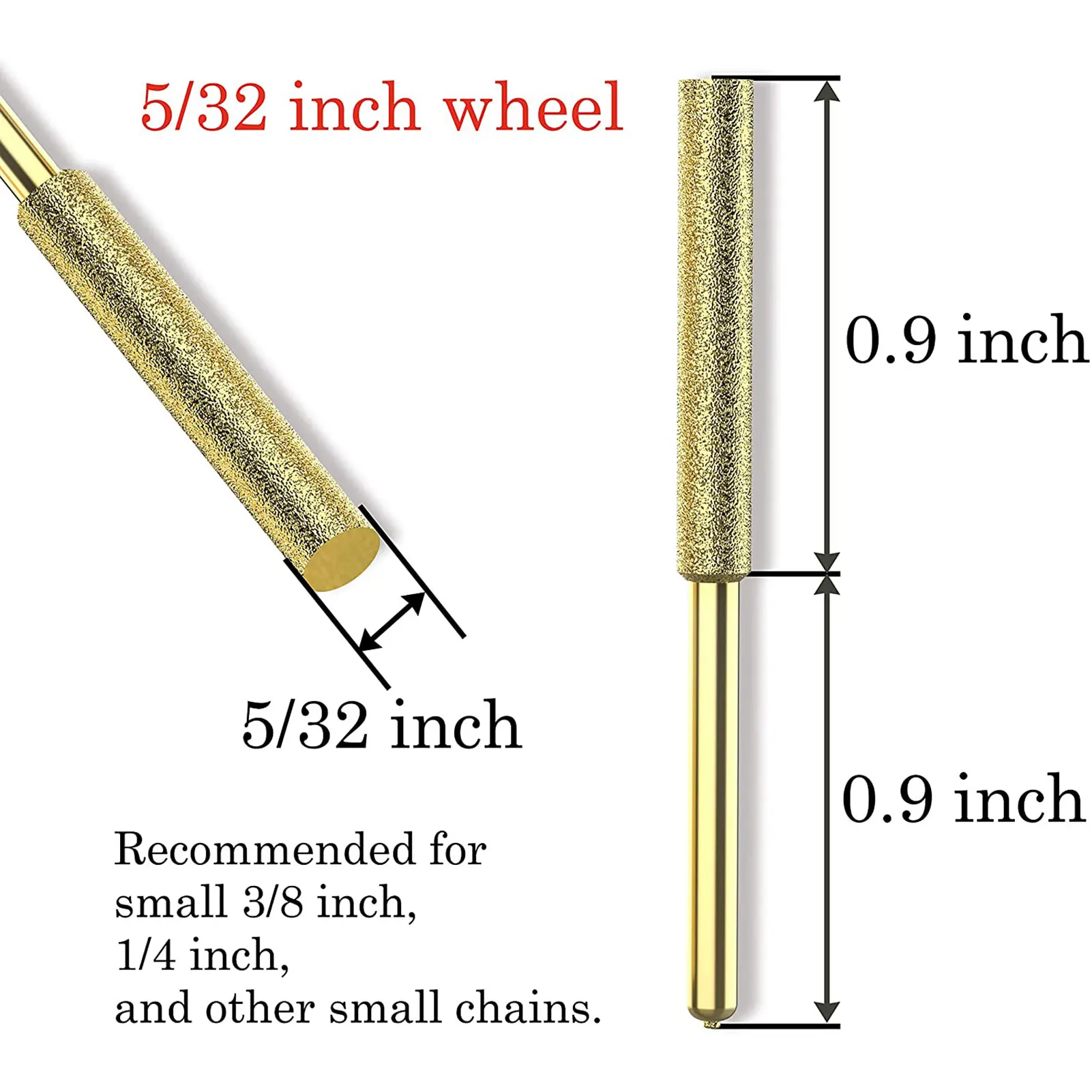 8Pcs Chainsaw Bits Titanium Plated Diamond Sharpener High Hardness Electric Chainsaw File 4.0mm/4.8mm/5.5mm Diameter