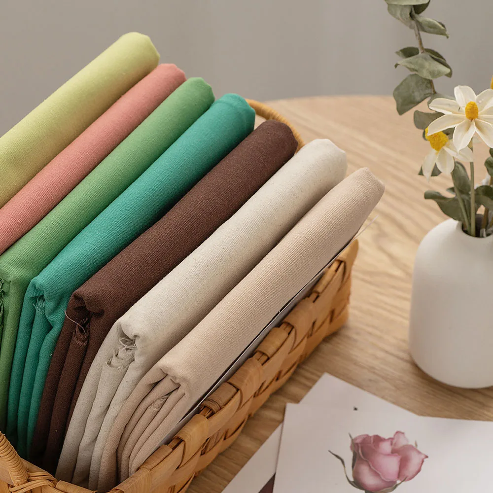 50x140cm Cotton Linen Fabric Pure Color Skin-Friendly For Sewing Children Clothes DIY Embroidery Summer Dress Shirt Home Textile